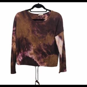 Smoke & mirrors women’s long sleeve brown tie-dye